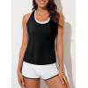 imageAleumdr Womens Athletic 3 Piece Tankini Swimsuits with Shorts Swim Tank Tops with Sports Bra and Boyshorts Bathing SuitsWhite