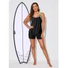 imageAleumdr Womens Blouson Striped Printed Push up Strappy TBack Tankini Top with ShortsAvailable in PlusBlack a