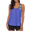 imageAleumdr Womens Blouson Striped Printed Push up Strappy TBack Tankini Top with ShortsAvailable in PlusBlue