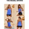 imageAleumdr Womens Blouson Striped Printed Push up Strappy TBack Tankini Top with ShortsAvailable in PlusBlue Stripes