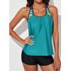 imageAleumdr Womens Blouson Striped Printed Push up Strappy TBack Tankini Top with ShortsAvailable in PlusGreen