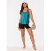 imageAleumdr Womens Blouson Striped Printed Push up Strappy TBack Tankini Top with ShortsAvailable in PlusGreen