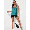 imageAleumdr Womens Blouson Striped Printed Push up Strappy TBack Tankini Top with ShortsAvailable in PlusGreen