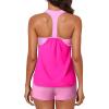 imageAleumdr Womens Blouson Striped Printed Push up Strappy TBack Tankini Top with ShortsAvailable in PlusHot Pink