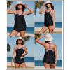 imageAleumdr Womens Blouson Striped Printed Push up Strappy TBack Tankini Top with ShortsAvailable in PlusLeopard Printed