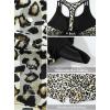 imageAleumdr Womens Blouson Striped Printed Push up Strappy TBack Tankini Top with ShortsAvailable in PlusLeopard Printed
