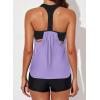 imageAleumdr Womens Blouson Striped Printed Push up Strappy TBack Tankini Top with ShortsAvailable in PlusPurple