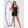 imageAleumdr Womens Blouson Striped Printed Push up Strappy TBack Tankini Top with ShortsAvailable in PlusRose Floral
