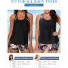 imageAleumdr Womens Blouson Striped Printed Push up Strappy TBack Tankini Top with ShortsAvailable in PlusZzz Black 402