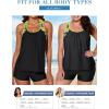 imageAleumdr Womens Blouson Striped Printed Push up Strappy TBack Tankini Top with ShortsAvailable in PlusZzz Black