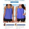 imageAleumdr Womens Blouson Striped Printed Push up Strappy TBack Tankini Top with ShortsAvailable in PlusZzz Blue