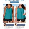 imageAleumdr Womens Blouson Striped Printed Push up Strappy TBack Tankini Top with ShortsAvailable in PlusZzz Green