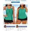 imageAleumdr Womens Blouson Striped Printed Push up Strappy TBack Tankini Top with ShortsAvailable in PlusZzz Kd Green