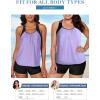 imageAleumdr Womens Blouson Striped Printed Push up Strappy TBack Tankini Top with ShortsAvailable in PlusZzz Purple