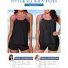 imageAleumdr Womens Blouson Striped Printed Push up Strappy TBack Tankini Top with ShortsAvailable in PlusZzz Rose