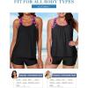 imageAleumdr Womens Blouson Striped Printed Push up Strappy TBack Tankini Top with ShortsAvailable in PlusZzz Rose Floral