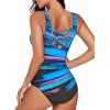 imageAleumdr Womens Color Block Print One Piece Swimsuits Athletic Training Swimwear Bathing SuitsBlue 505