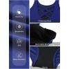 imageAleumdr Womens Color Block Print One Piece Swimsuits Athletic Training Swimwear Bathing SuitsBlue Er