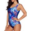imageAleumdr Womens Color Block Print One Piece Swimsuits Athletic Training Swimwear Bathing SuitsFloral Blue