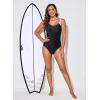 imageAleumdr Womens Color Block Print One Piece Swimsuits Athletic Training Swimwear Bathing SuitsP Black