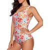 imageAleumdr Womens Color Block Print One Piece Swimsuits Athletic Training Swimwear Bathing SuitsPink