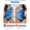 imageAleumdr Womens Color Block Print One Piece Swimsuits Athletic Training Swimwear Bathing SuitsZzz Blue 505