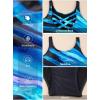 imageAleumdr Womens Color Block Print One Piece Swimsuits Athletic Training Swimwear Bathing SuitsZzz Blue 505