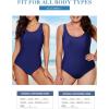 imageAleumdr Womens Color Block Print One Piece Swimsuits Athletic Training Swimwear Bathing SuitsZzz Blue Er