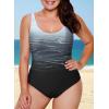imageAleumdr Womens Color Block Print One Piece Swimsuits Athletic Training Swimwear Bathing SuitsZzz Gray 11