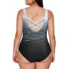 imageAleumdr Womens Color Block Print One Piece Swimsuits Athletic Training Swimwear Bathing SuitsZzz Gray 11