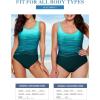 imageAleumdr Womens Color Block Print One Piece Swimsuits Athletic Training Swimwear Bathing SuitsZzz Green 309