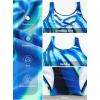 imageAleumdr Womens Color Block Print One Piece Swimsuits Athletic Training Swimwear Bathing SuitsZzz Sky Blue 204