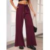 imageAleumdr Womens High Waisted Drawstring Waist Wide Leg Sweatpants with Pockets Casual Loose Yoga PantsBiking Red