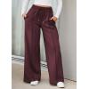 imageAleumdr Womens High Waisted Drawstring Waist Wide Leg Sweatpants with Pockets Casual Loose Yoga PantsBiking Red