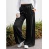 imageAleumdr Womens High Waisted Drawstring Waist Wide Leg Sweatpants with Pockets Casual Loose Yoga PantsBlack