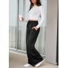imageAleumdr Womens High Waisted Drawstring Waist Wide Leg Sweatpants with Pockets Casual Loose Yoga PantsBlack