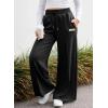 imageAleumdr Womens High Waisted Drawstring Waist Wide Leg Sweatpants with Pockets Casual Loose Yoga PantsBlackleather Label