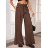 imageAleumdr Womens High Waisted Drawstring Waist Wide Leg Sweatpants with Pockets Casual Loose Yoga PantsCoffee