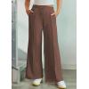 imageAleumdr Womens High Waisted Drawstring Waist Wide Leg Sweatpants with Pockets Casual Loose Yoga PantsCoffee