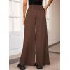 imageAleumdr Womens High Waisted Drawstring Waist Wide Leg Sweatpants with Pockets Casual Loose Yoga PantsCoffee