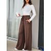 imageAleumdr Womens High Waisted Drawstring Waist Wide Leg Sweatpants with Pockets Casual Loose Yoga PantsCoffee