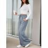 imageAleumdr Womens High Waisted Drawstring Waist Wide Leg Sweatpants with Pockets Casual Loose Yoga PantsDusk Blue