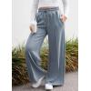 imageAleumdr Womens High Waisted Drawstring Waist Wide Leg Sweatpants with Pockets Casual Loose Yoga PantsDusk Blue
