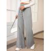 imageAleumdr Womens High Waisted Drawstring Waist Wide Leg Sweatpants with Pockets Casual Loose Yoga PantsGray