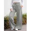 imageAleumdr Womens High Waisted Drawstring Waist Wide Leg Sweatpants with Pockets Casual Loose Yoga PantsGray