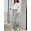 imageAleumdr Womens High Waisted Drawstring Waist Wide Leg Sweatpants with Pockets Casual Loose Yoga PantsGrayleather Label