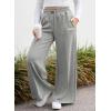 imageAleumdr Womens High Waisted Drawstring Waist Wide Leg Sweatpants with Pockets Casual Loose Yoga PantsGrayleather Label