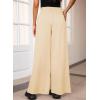 imageAleumdr Womens High Waisted Drawstring Waist Wide Leg Sweatpants with Pockets Casual Loose Yoga PantsKhaki