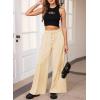 imageAleumdr Womens High Waisted Drawstring Waist Wide Leg Sweatpants with Pockets Casual Loose Yoga PantsKhaki