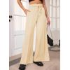 imageAleumdr Womens High Waisted Drawstring Waist Wide Leg Sweatpants with Pockets Casual Loose Yoga PantsKhaki